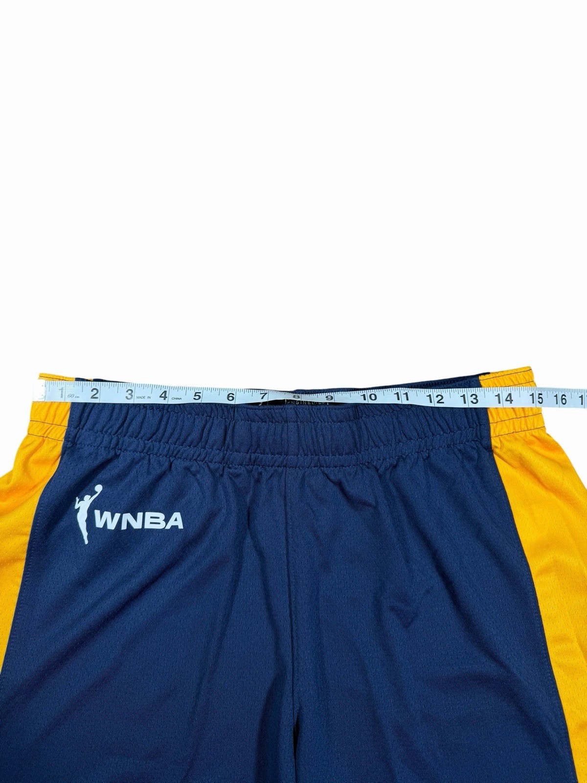 Nike Dri Fit Indiana Fever WNBA Team Navy Blue Gold Shorts Size M Tall