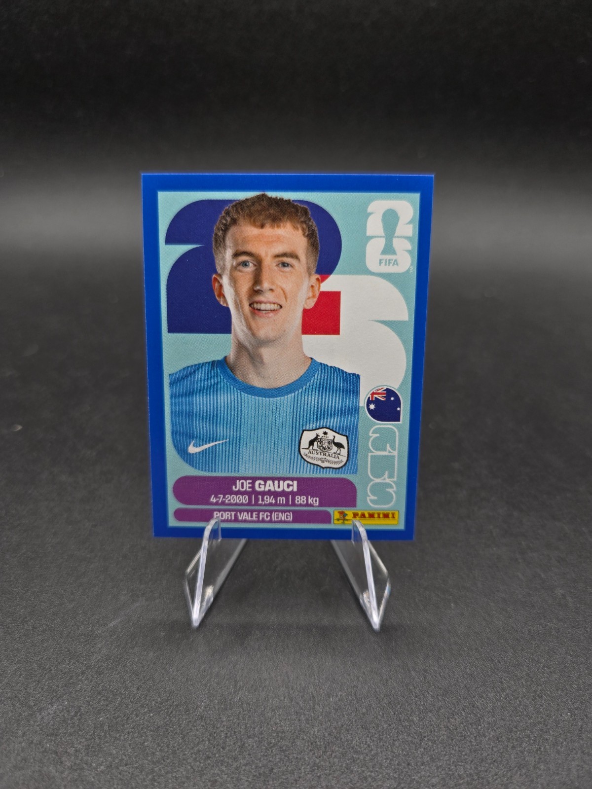 2026 Panini FIFA World Cup Sticker Blue JOE GAUCI Australia #AUS3
