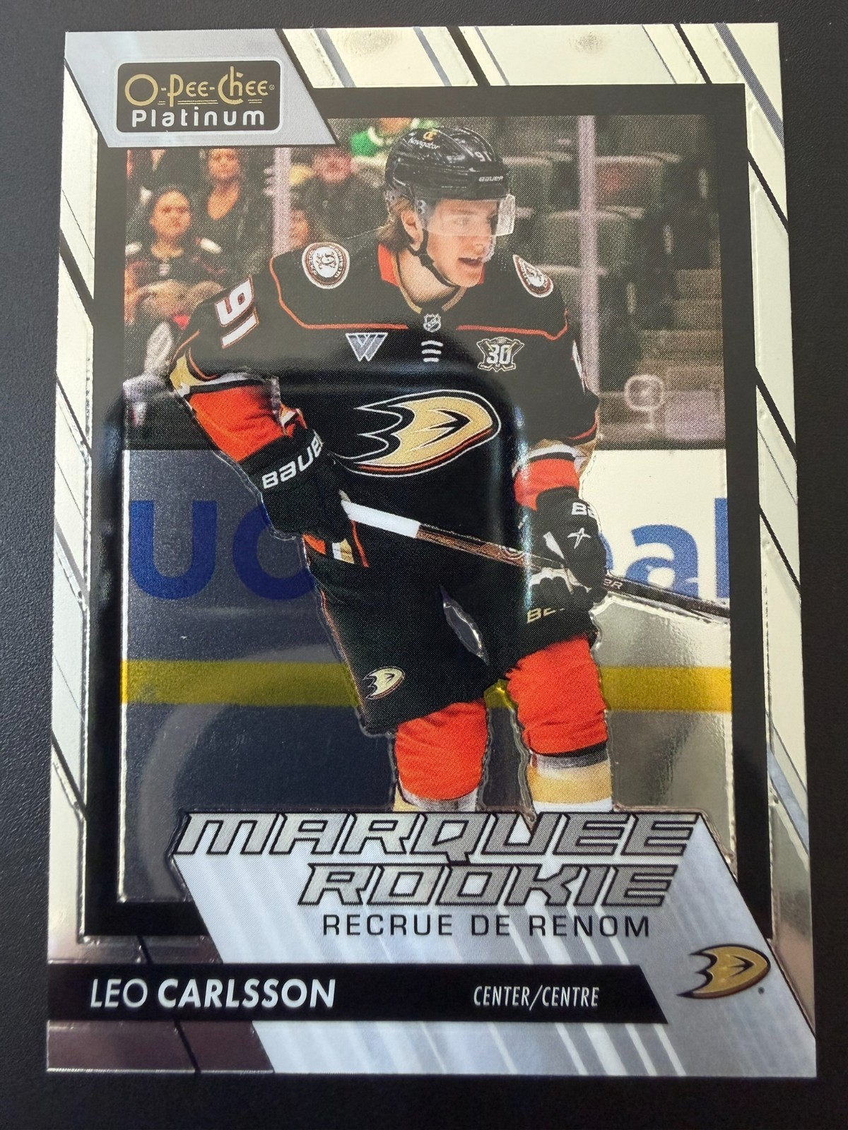 2023-24 O-Pee-Chee Platinum – Marquee Rookie Leo Carlsson Card #293 (RC)