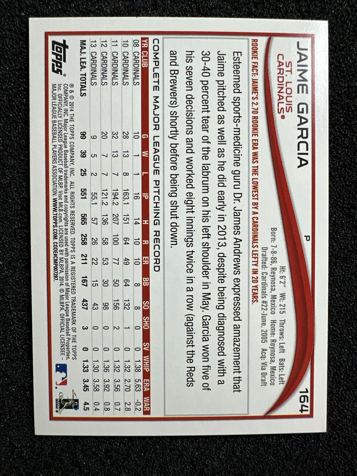 JAIME GARCIA #164 2014 Topps Baseball QTY St. Louis Cardinals