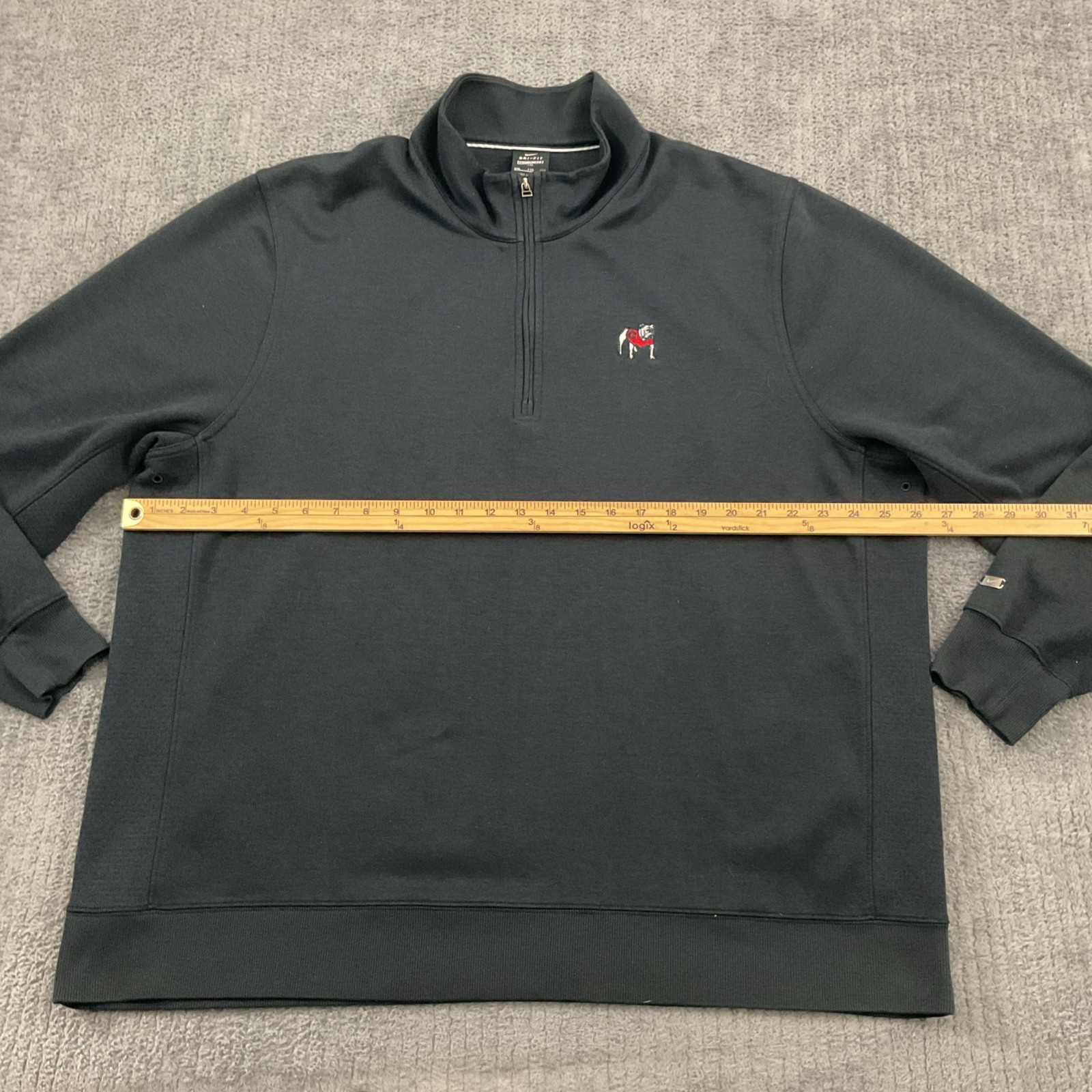 Georgia Bulldogs Mens XXL Nike 1/4 Zip Pullover Performance Stretch Black Dawgs