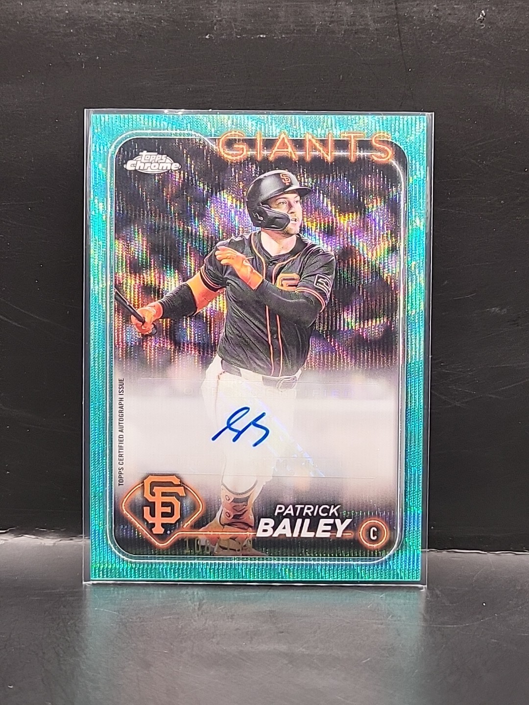 2024 Topps Chrome Update Aqua Wave Refractor /199 Patrick Bailey #AC-PB Auto