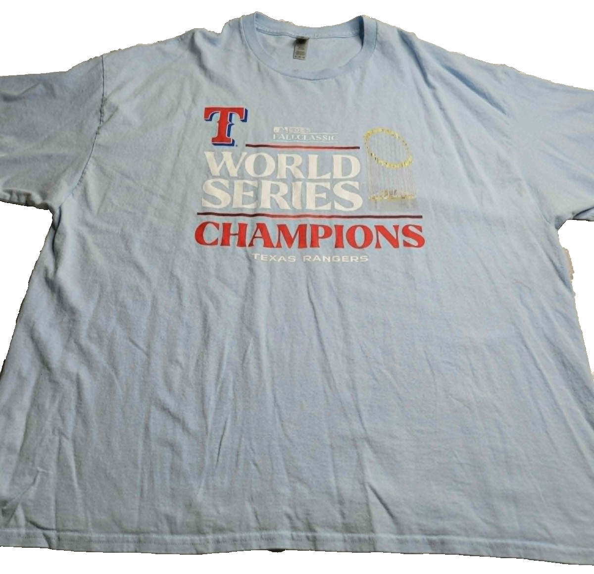 Texas Rangers MLB World Series Champions 2023 Short Sleeve T-Shirt Men’s 3XL