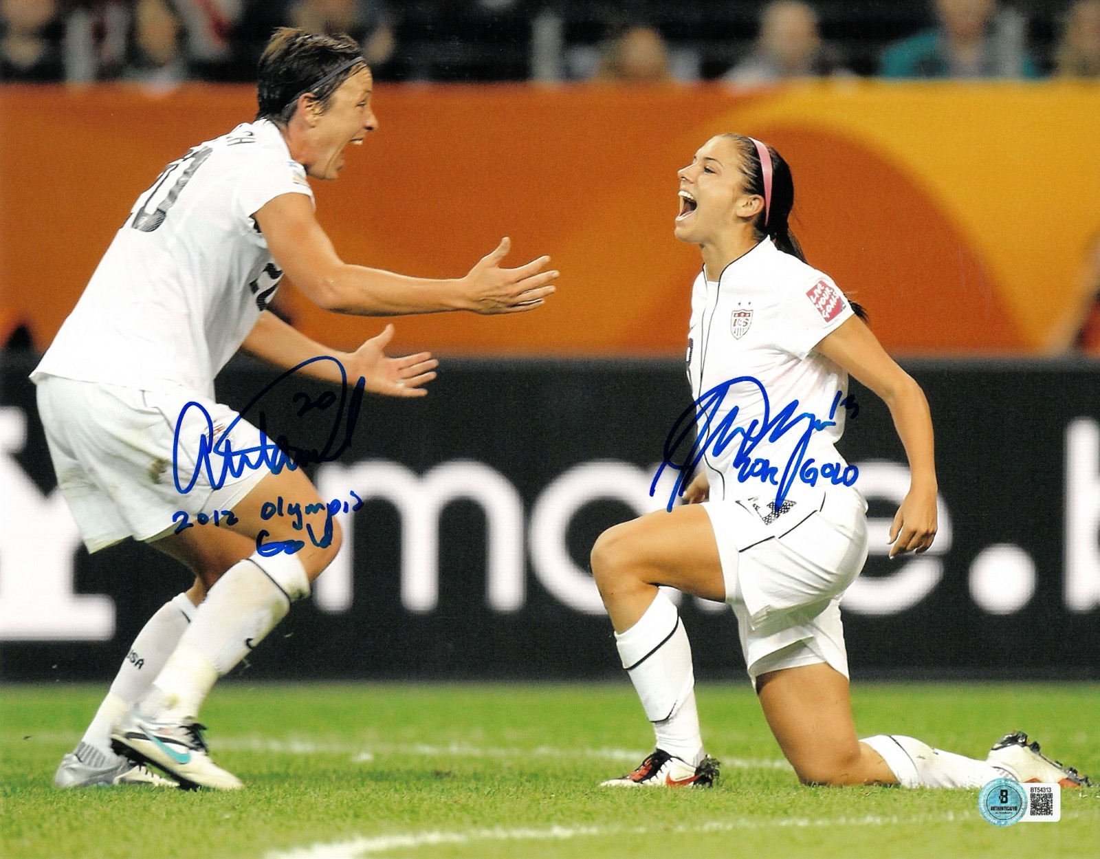 Abby Wambach Alex Morgan 2012 Olympic Dual Signed 11×14 Photo Autographed BAS