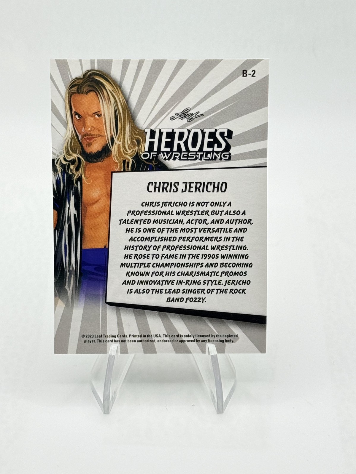 2023 Leaf Heroes of Wrestling Chris Jericho WWE #B-2 Green Variation