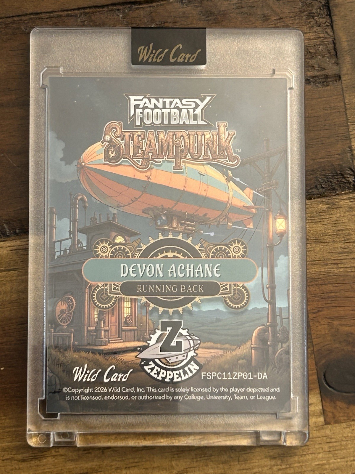 2026 Wild Card Football Steampunk Devon Achane TRUE 1/1 Color Match Zeppelin