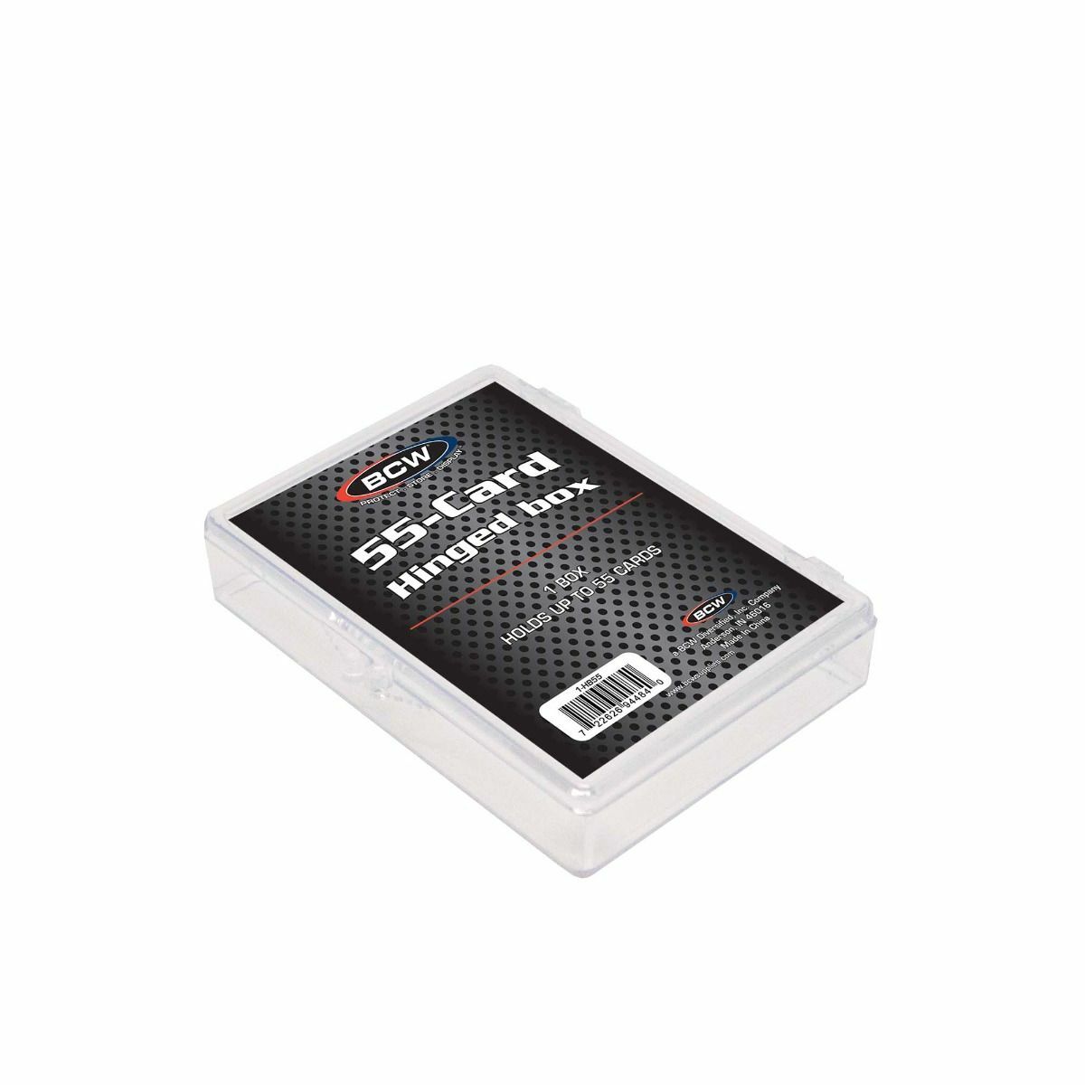 X5 High Quality BCW Hinged Box Holds 55 Trading Cards w/ Snap Lock Clear Storage