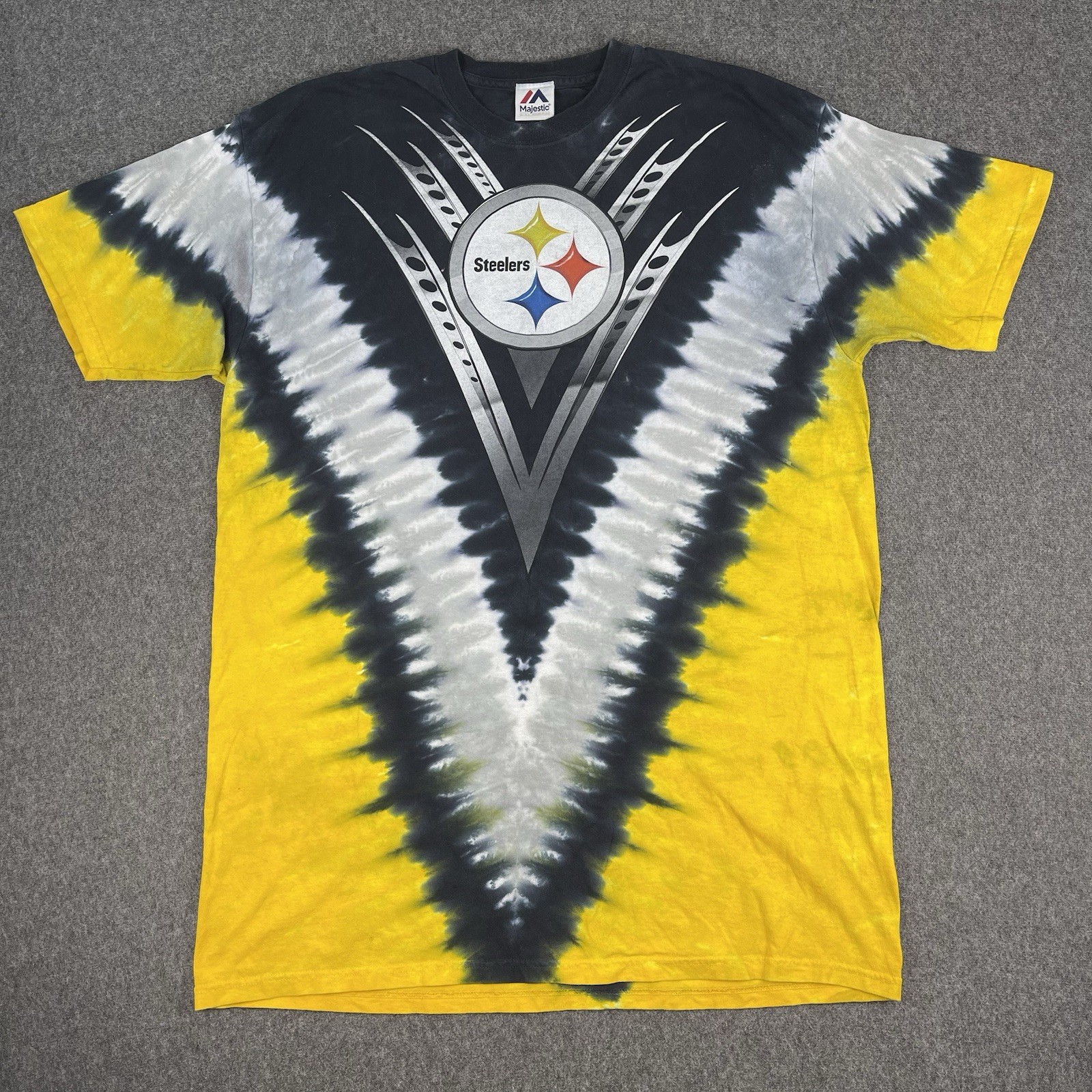 Majestic NFL Pittsburgh Steelers Tie Dye Mens 2XL Tall Tshirt