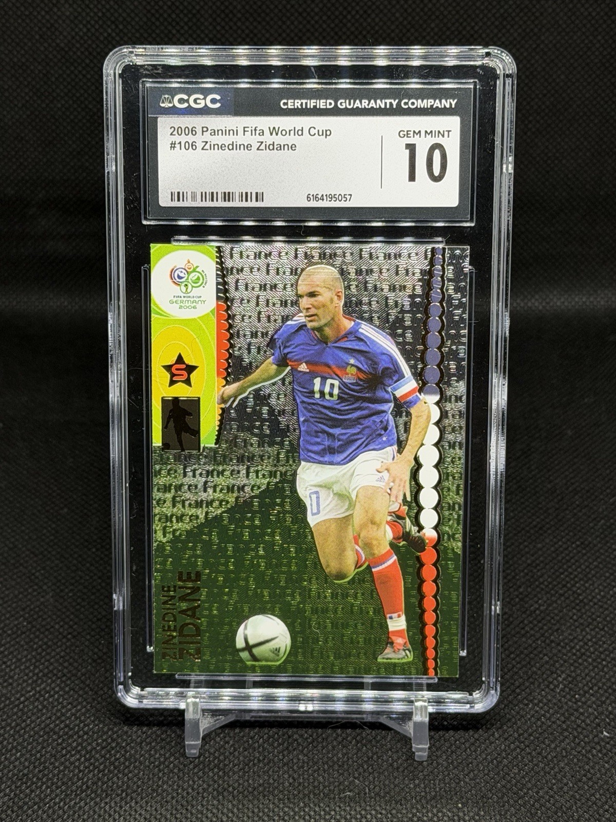 2006 Panini FIFA World Cup Germany Zinedine Zidane #106 CGC 10 Gem Mint