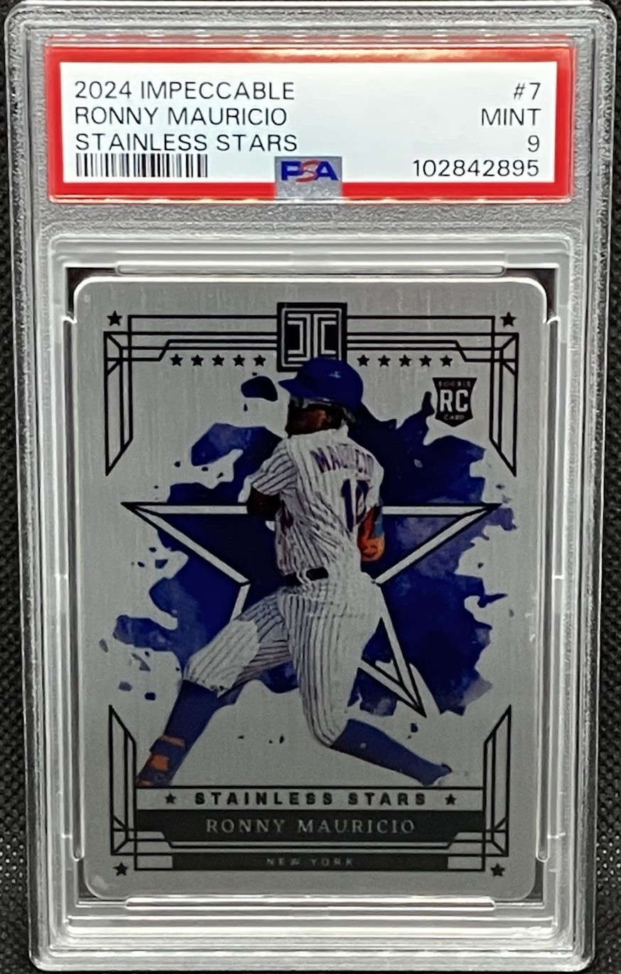 2024 Panini Impeccable Stainless Stars Ronny Mauricio Rookie /99 (RC) PSA 9 No 7