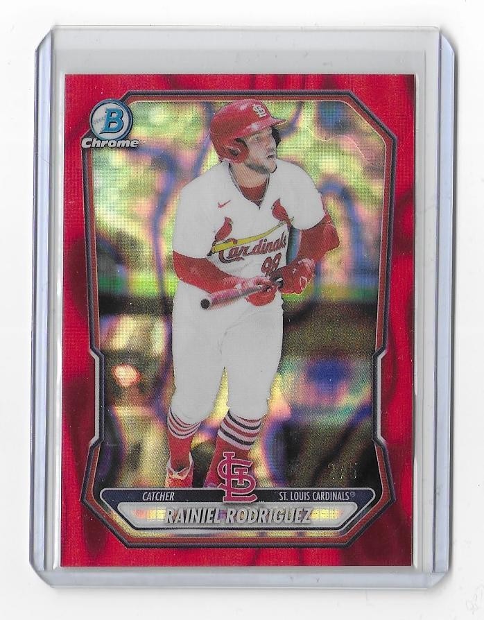 2026 Bowman Chrome Rainiel Rodriguez Red Lava Refractor #D 2/5 Cardinals BCP-54