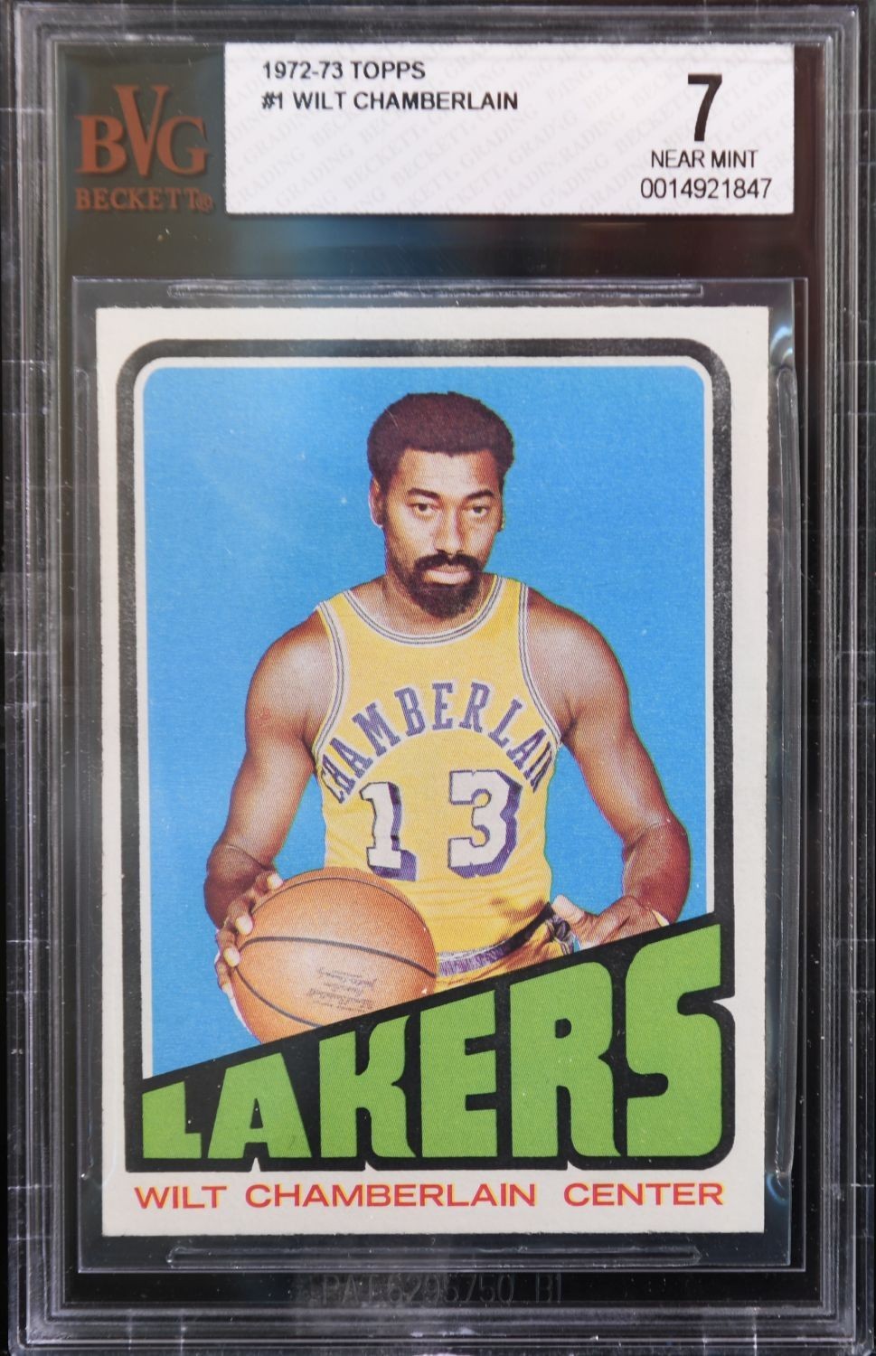 1972 Topps Basketball #1 Wilt Chamberlain BVG 7 Near Mint ~ LA Lakers HOF