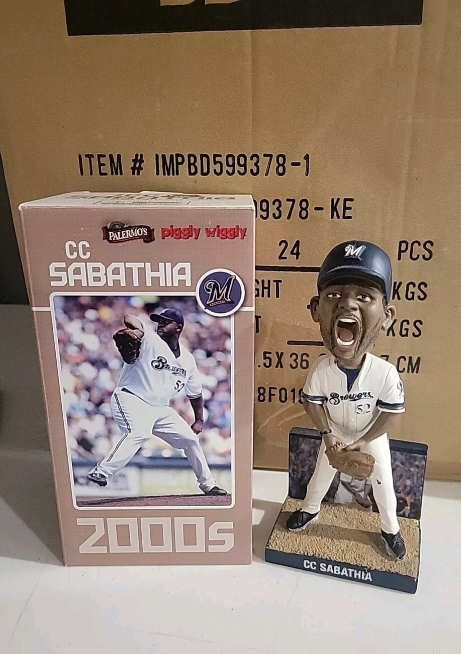 2010 SGA MILWAUKEE BREWERS CC SABATHIA BOBBLEHEAD NIB