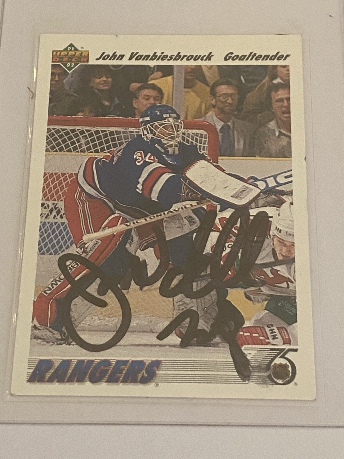1991-92 Upper Deck John Vanbiesbrouck #324 Autographed