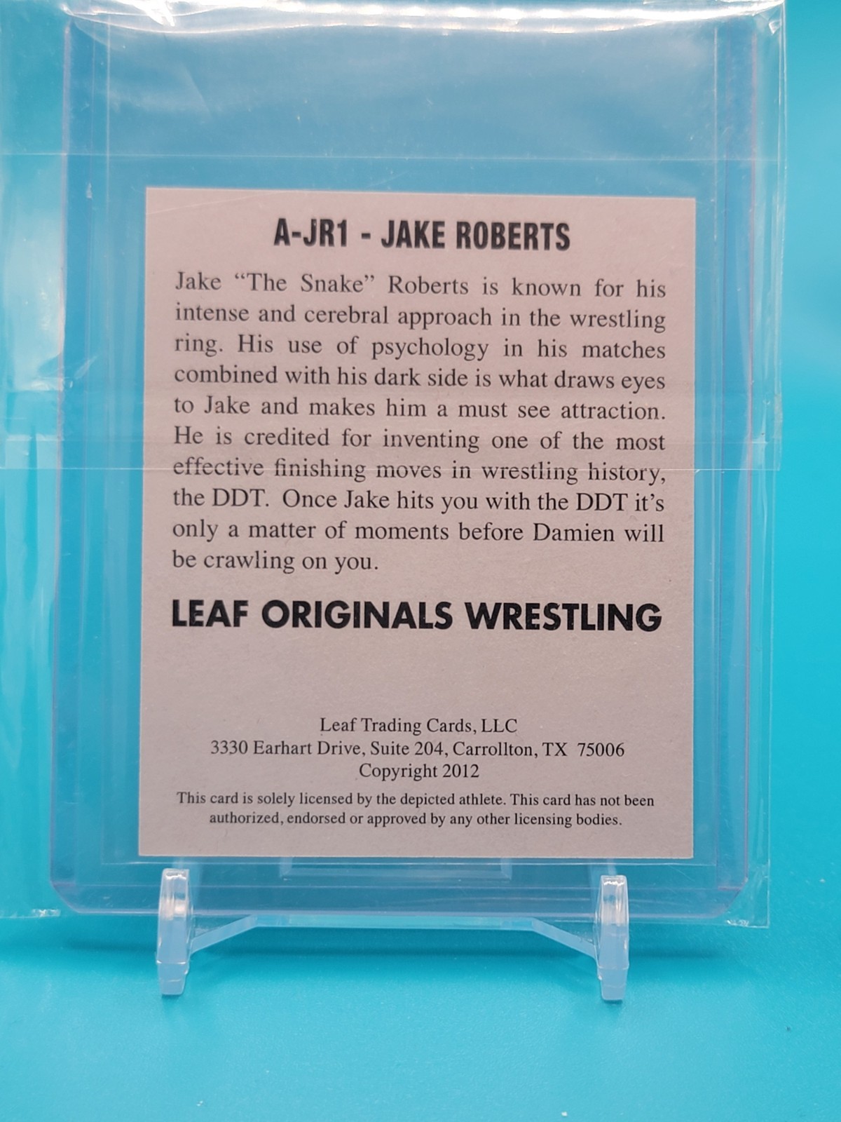 Jake Snake Roberts 2012 Leaf Originals Wrestling Alternate Signed Card Autograph