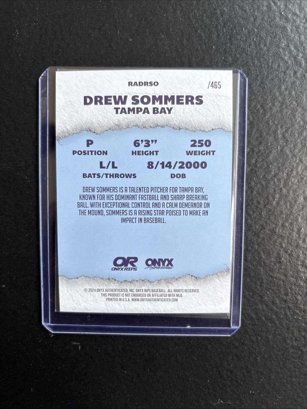 2024 Onyx Rips – Drew Sommers Auto /465 #RADRSO