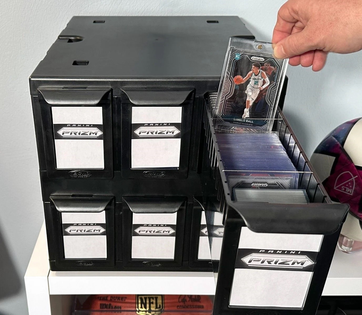 BCW Card Box Bin 6 Drawers Hold 1000+ Gaming / 700 Sports Cards Plastic Connect