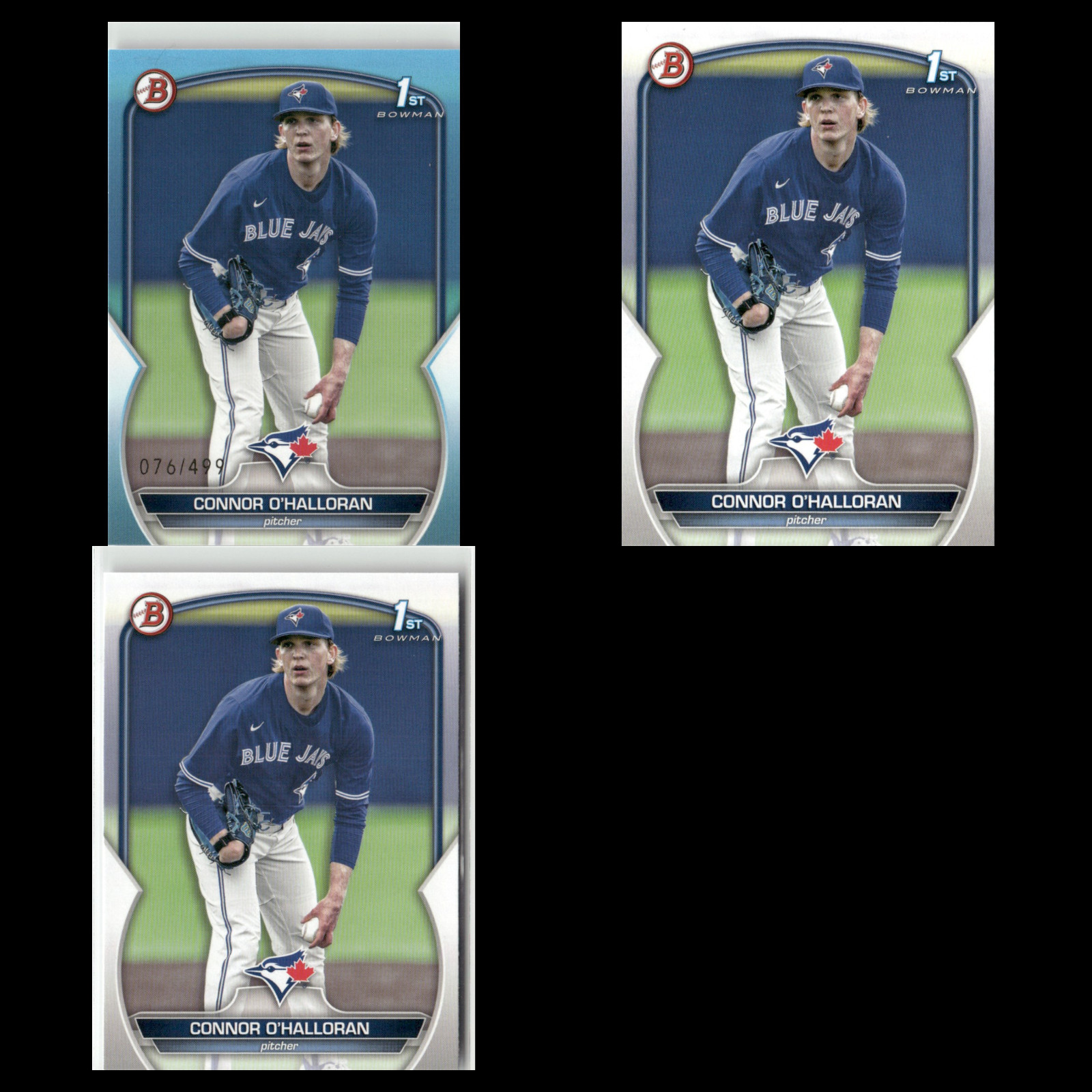 Connor OHalloran 1st Lot 3 Cards /499 2023 Bowman Draft Toronto Blue Jays MLB