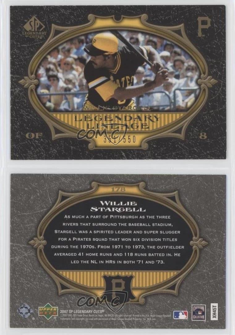 2007 SP Legendary Cuts 351/550 Willie Stargell #178 HOF e9p