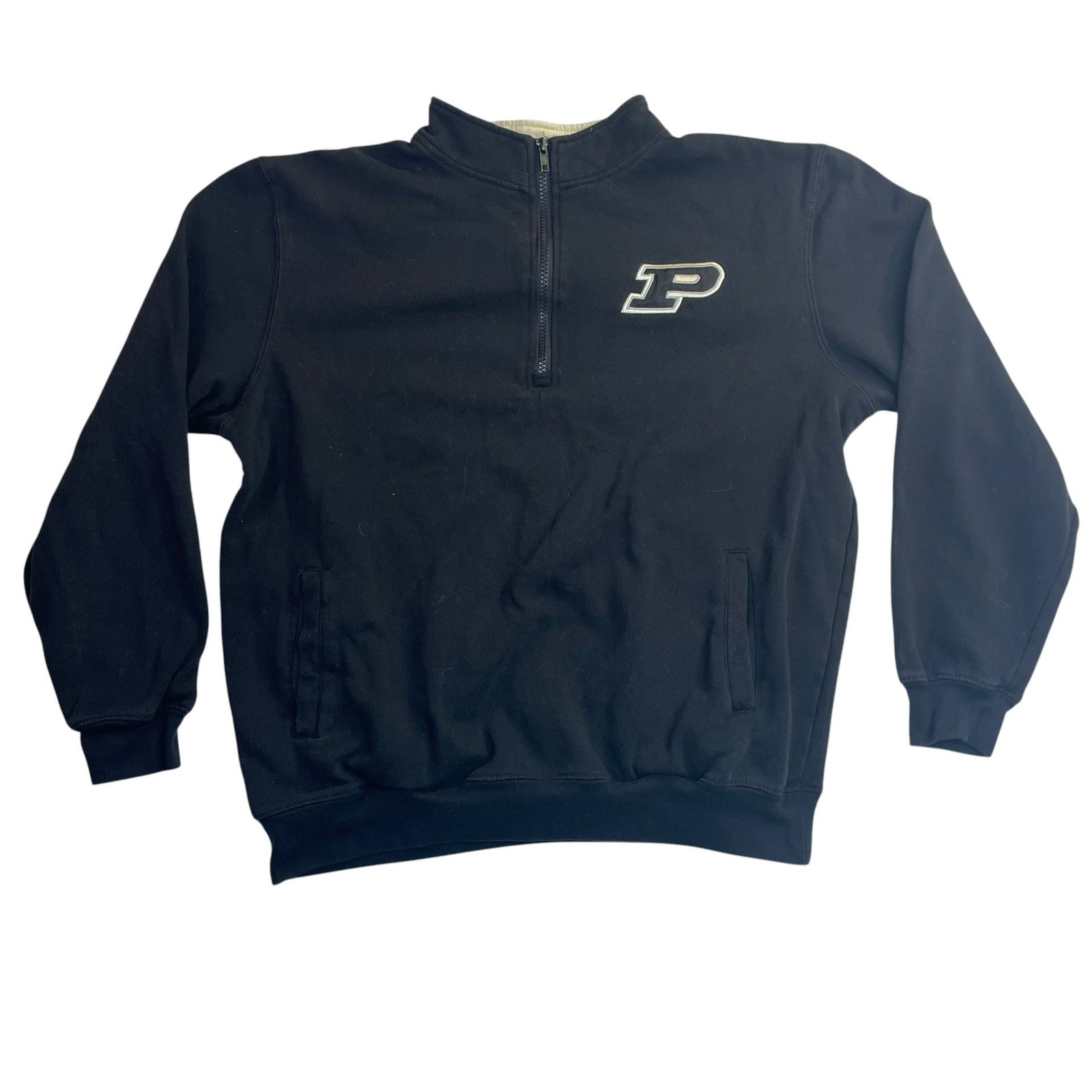 Colosseum Purdue Boilermakers Quarter Zip Sweatshirt Black Men’s Size Large