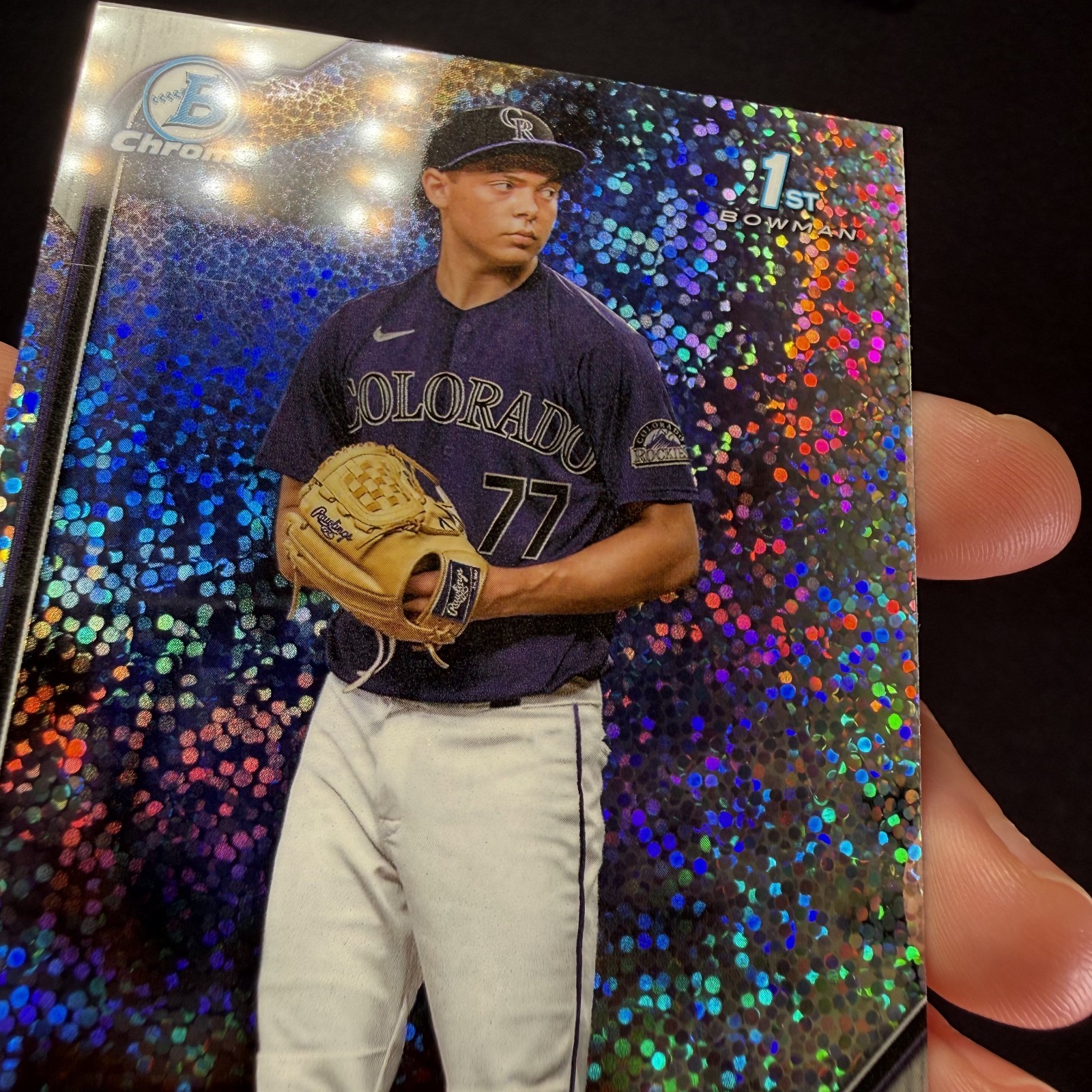 2022 Bowman Draft Jackson Cox 1st Sparkle Refractor Colorado Rockies BDC-174