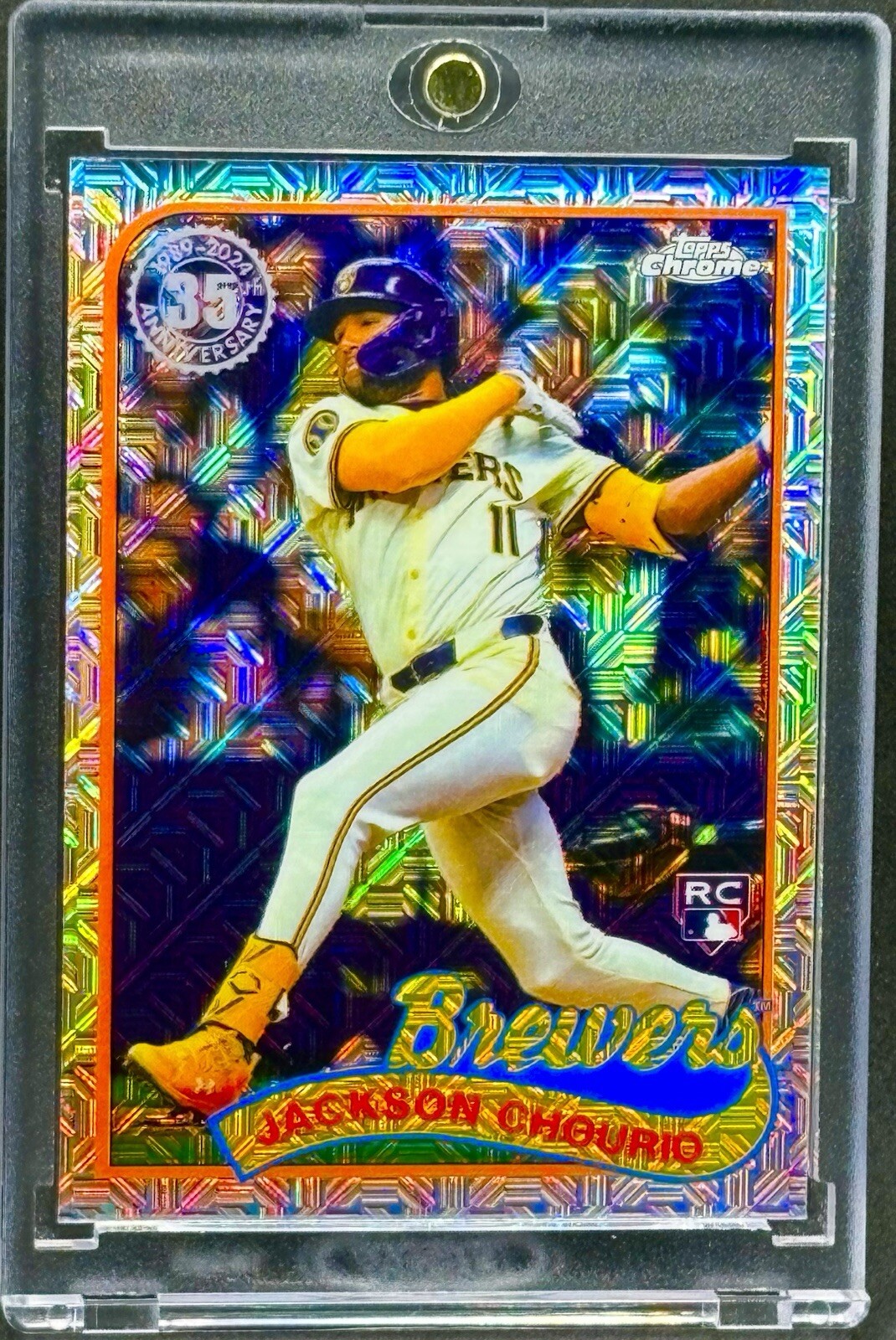 Jackson Chourio RARE ROOKIE MOJO REFRACTOR INVESTMENT CARD SSP TOPPS MINT