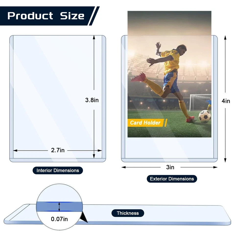 Trading Card Sleeves Hard Plastic Clear Case Holder Baseball Card Toploader