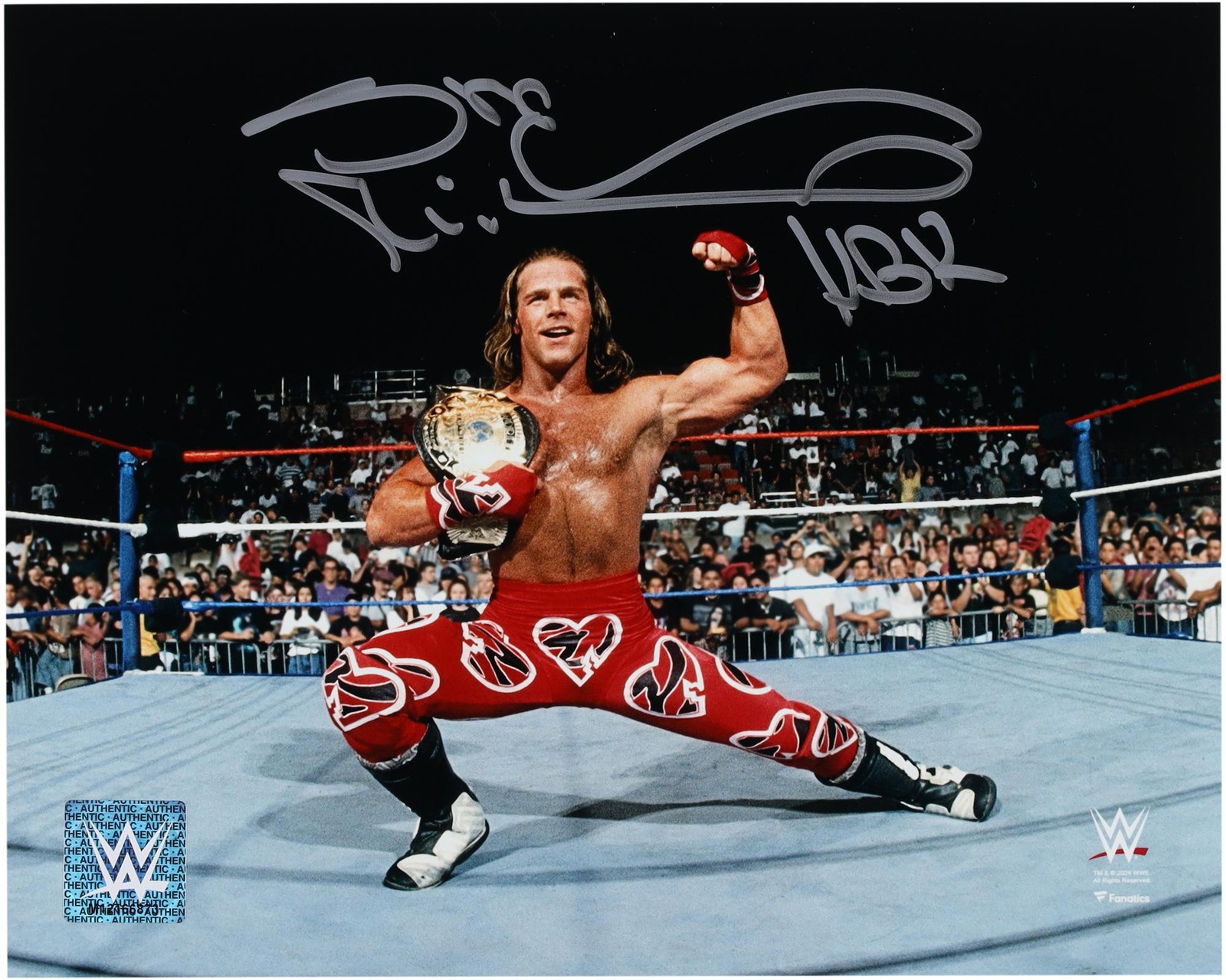 Shawn Michaels WWE Autographed 8″ x 10″ In Ring Pose With Title Photograph