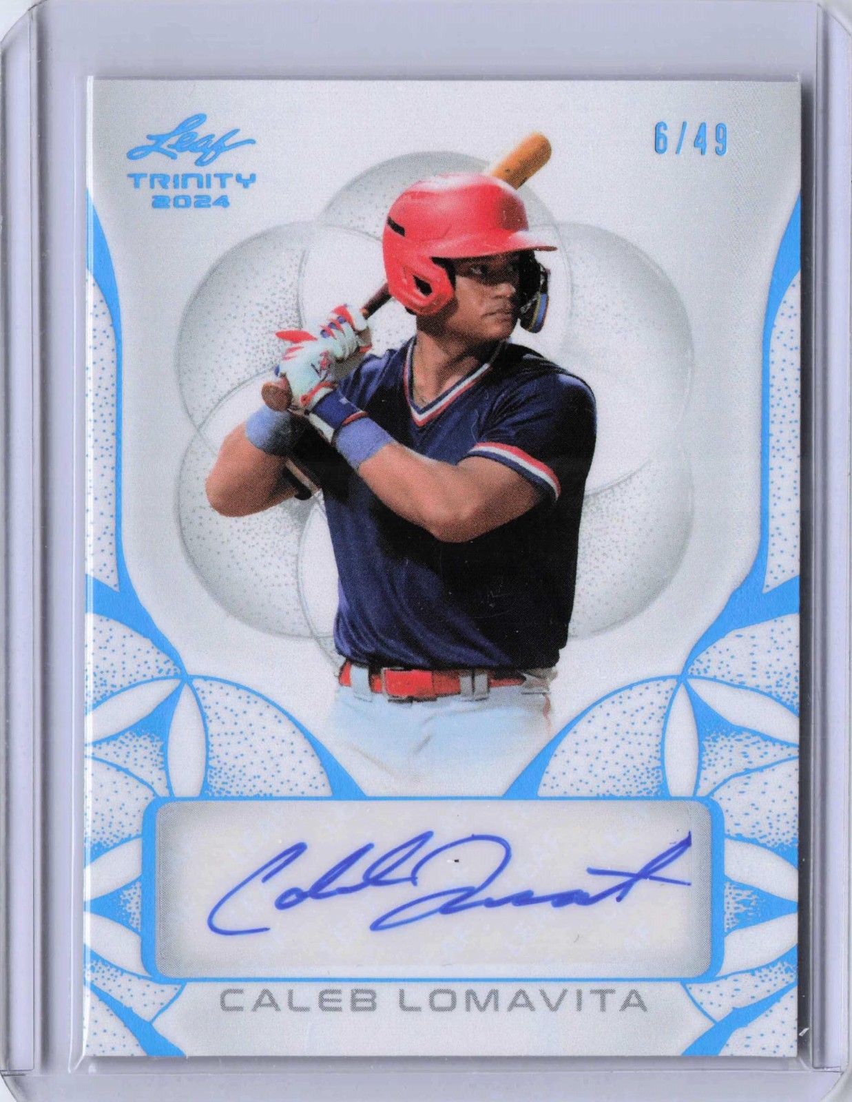 2024 Leaf Trinity – Autographs Platinum #BA-CL1 – Caleb Lomavita – AU, SN 6/49