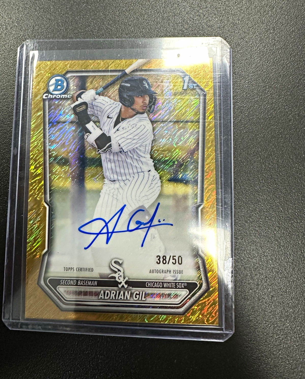 Topps 2026 Bowman Chrome Prospect Auto Gold Shimmer /50 Adrian Gil CPA-AG Sox