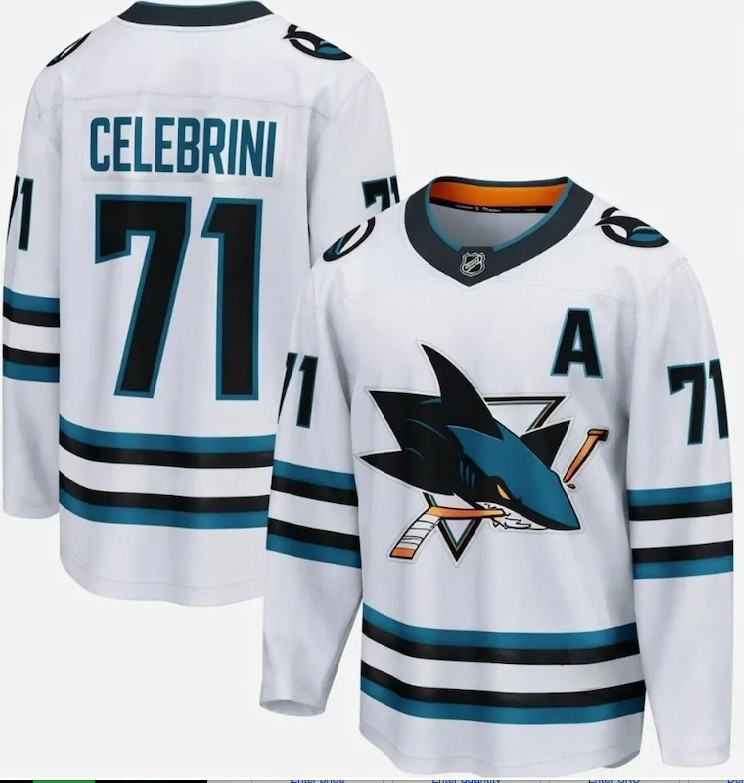 Macklin Celebriini San Jose Sharks Premium Jersey – NWT – Multiple Sizes/Colors