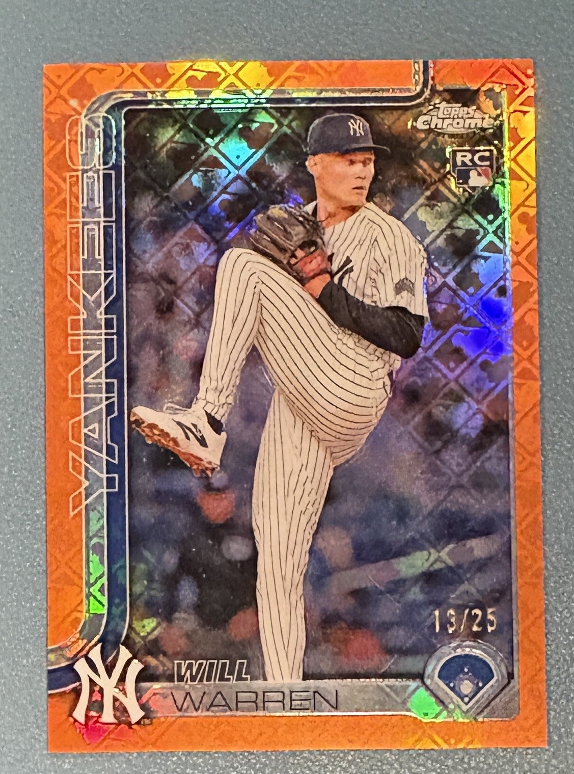2025 Topps * Orange /25 Refractor * Will Warren SSP 13/25 New York Yankees RC