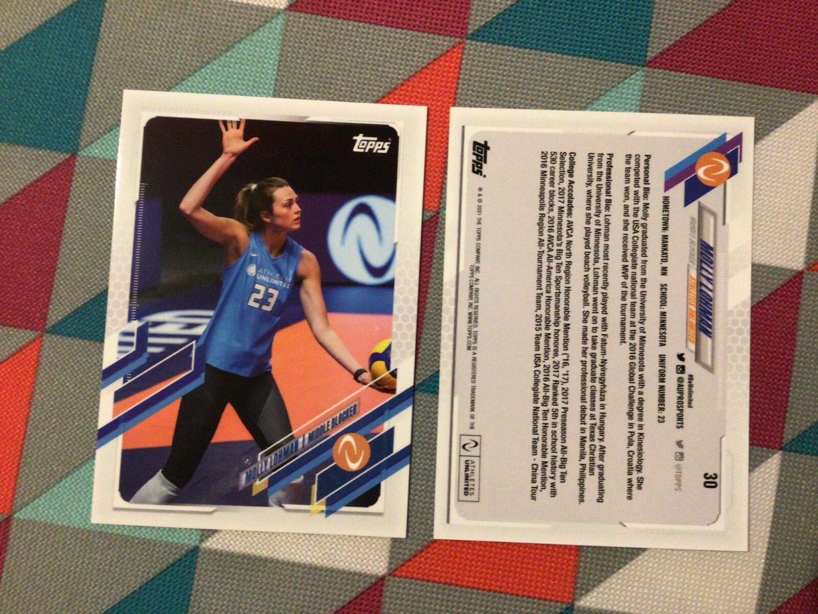 #30 Molly Lohman RC Topps Set Break 2021 Athletes Unlimited Volleyball minnesota