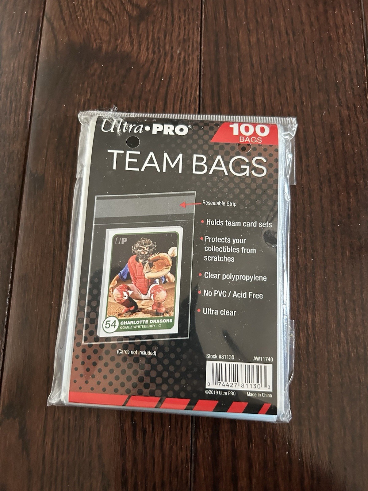 Ultra PRO 100 Count Team Bags Resealable Sleeves Trading Cards Holder Protector