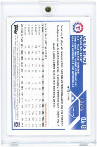 Adrian Beltre Texas Rangers Signed 2023 Topps Chrome Orange #CLA-AB #1/25 Card