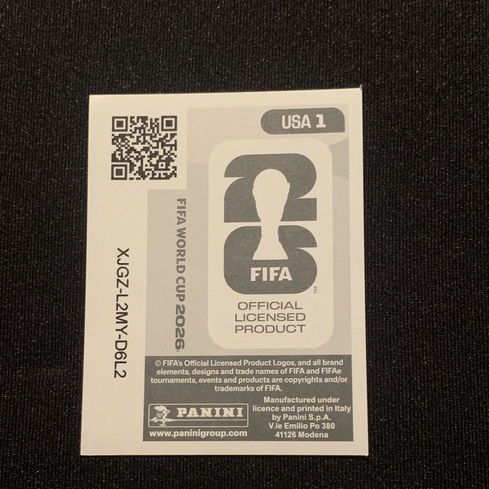 Panini FIFA World Cup 2026 Sticker USA 1 USA Logo Hologram Official Licensed