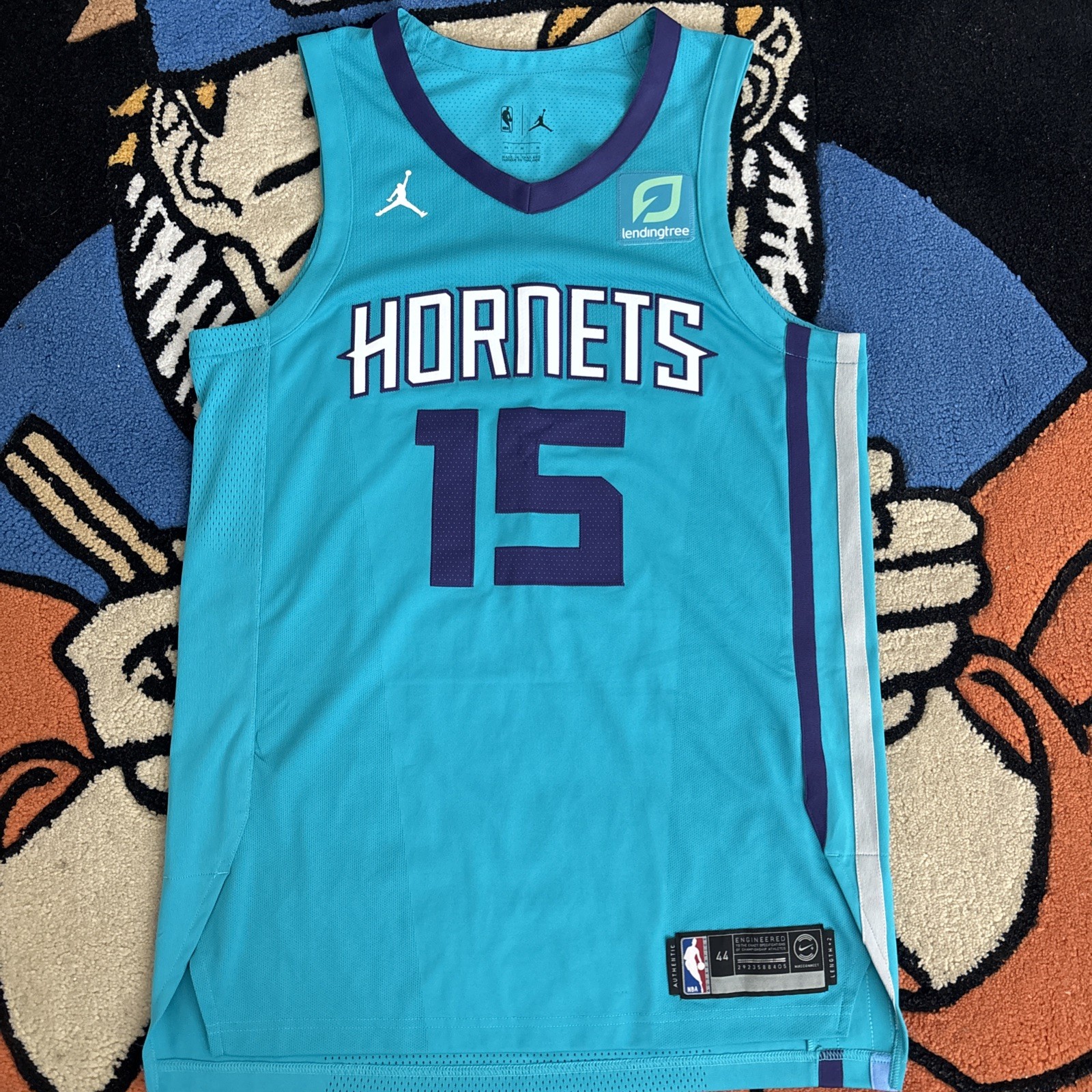 Nike Jordan Charlotte Hornets Kemba Walker Authentic Jersey Sz 44 NWOT