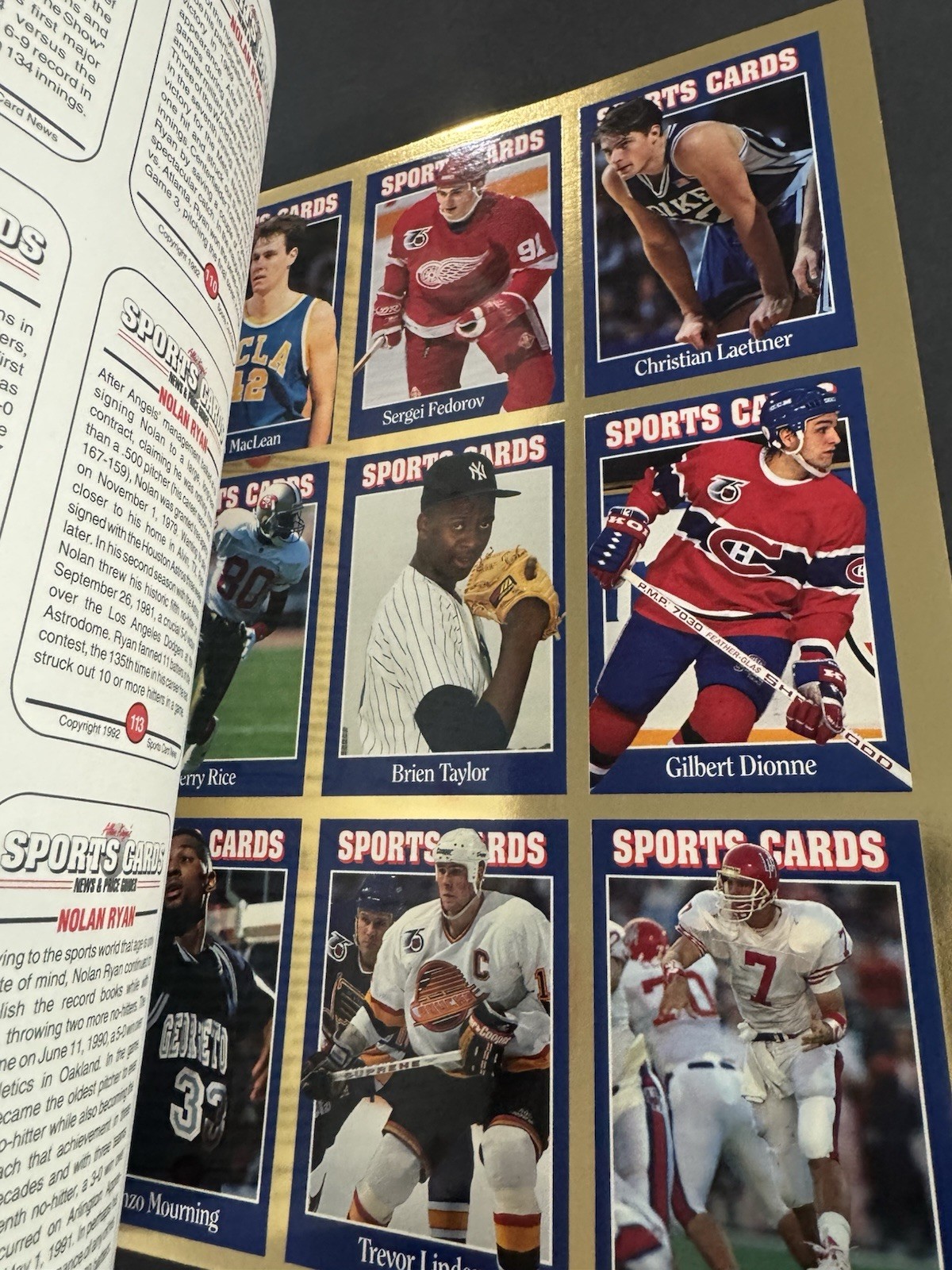 1992 Allan Kaye Sports Cards News Price Guide #9 Hank Aaron + Uncut Card Sheets