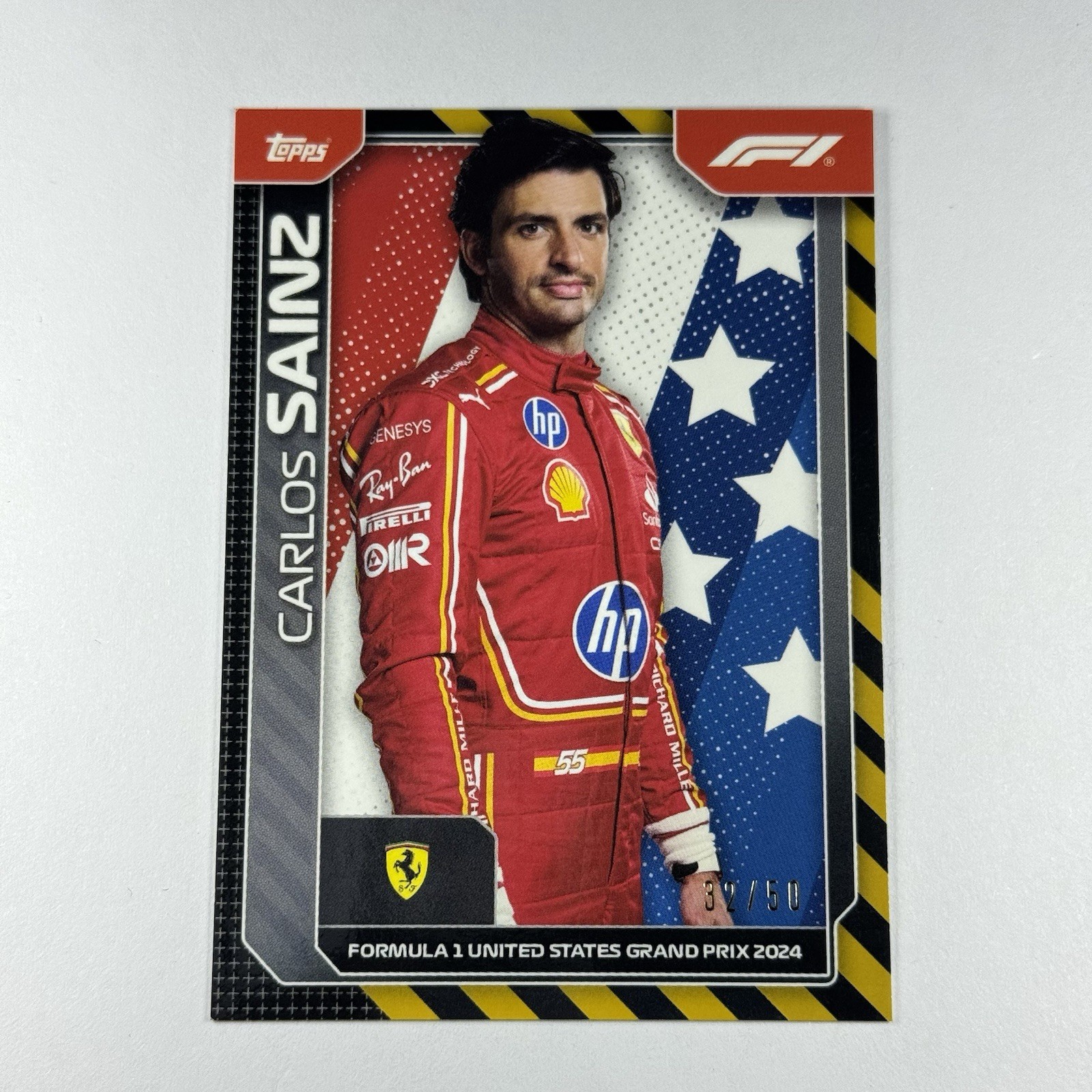 2024 Topps F1 United States GP Carlos Sainz /50 Scuderia Ferrari Exclusive AUT-7