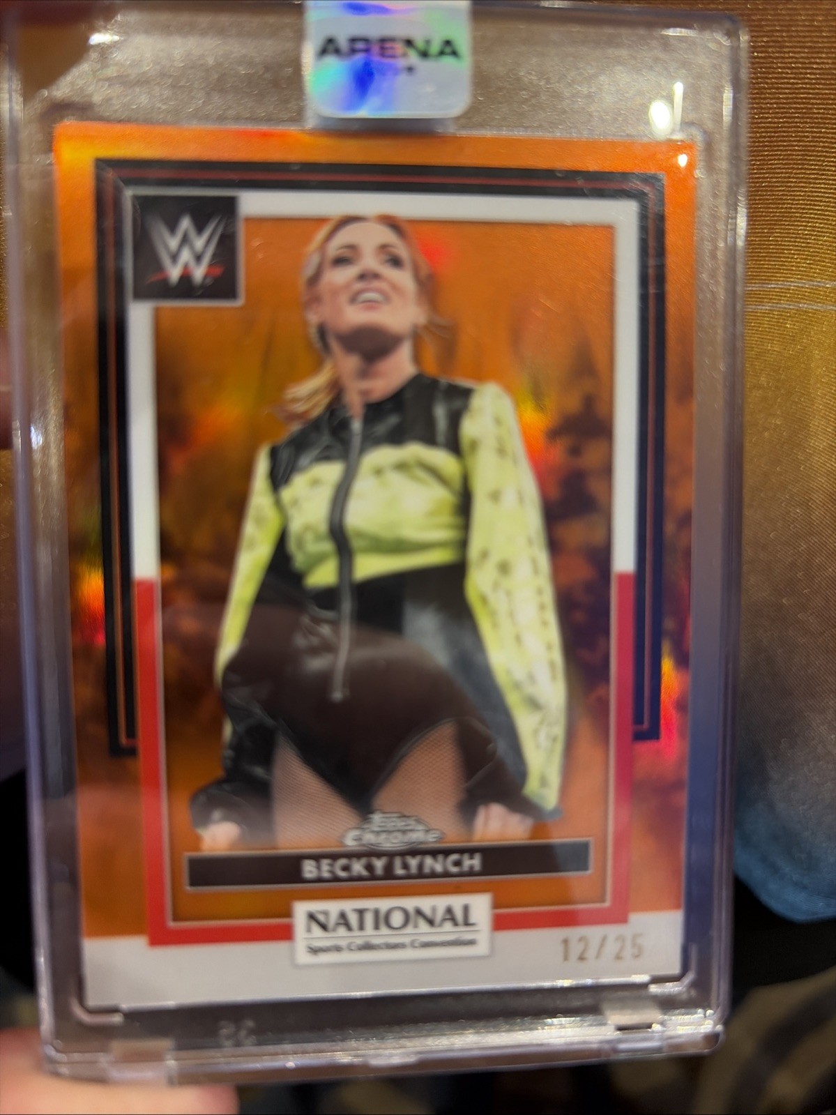 Becky Lynch 2026 Topps Chrome The National NSCC Exclusive WWE Orange /25
