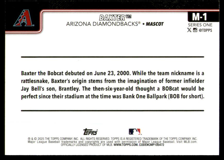 2025 Topps #M-1 Baxter Mascots