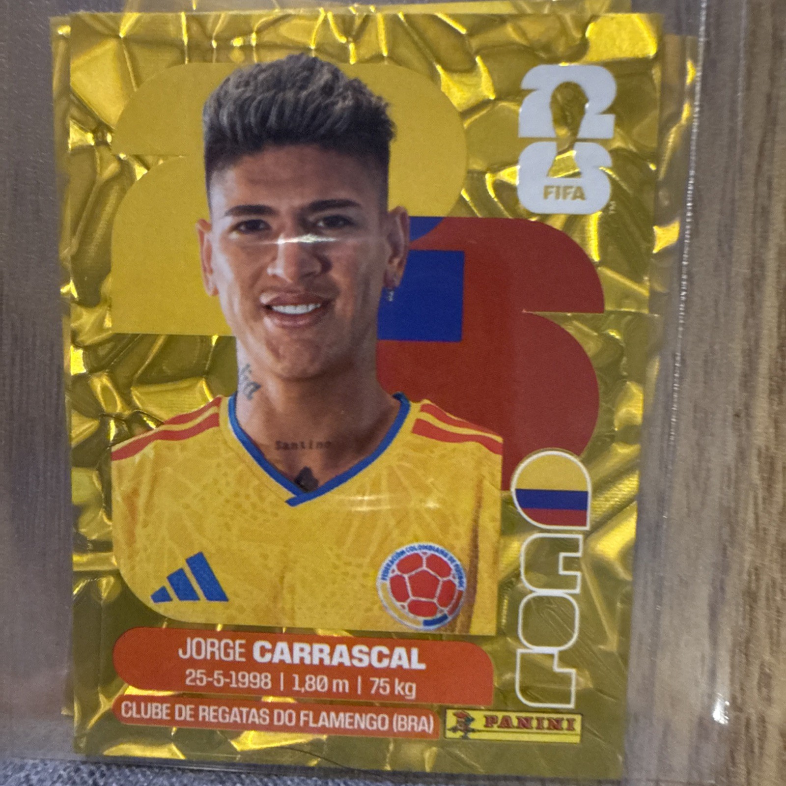 Panini FIFA WC 2026 Stickers-Exclusive Gold Crumple-COL Colombia- Pick Yours