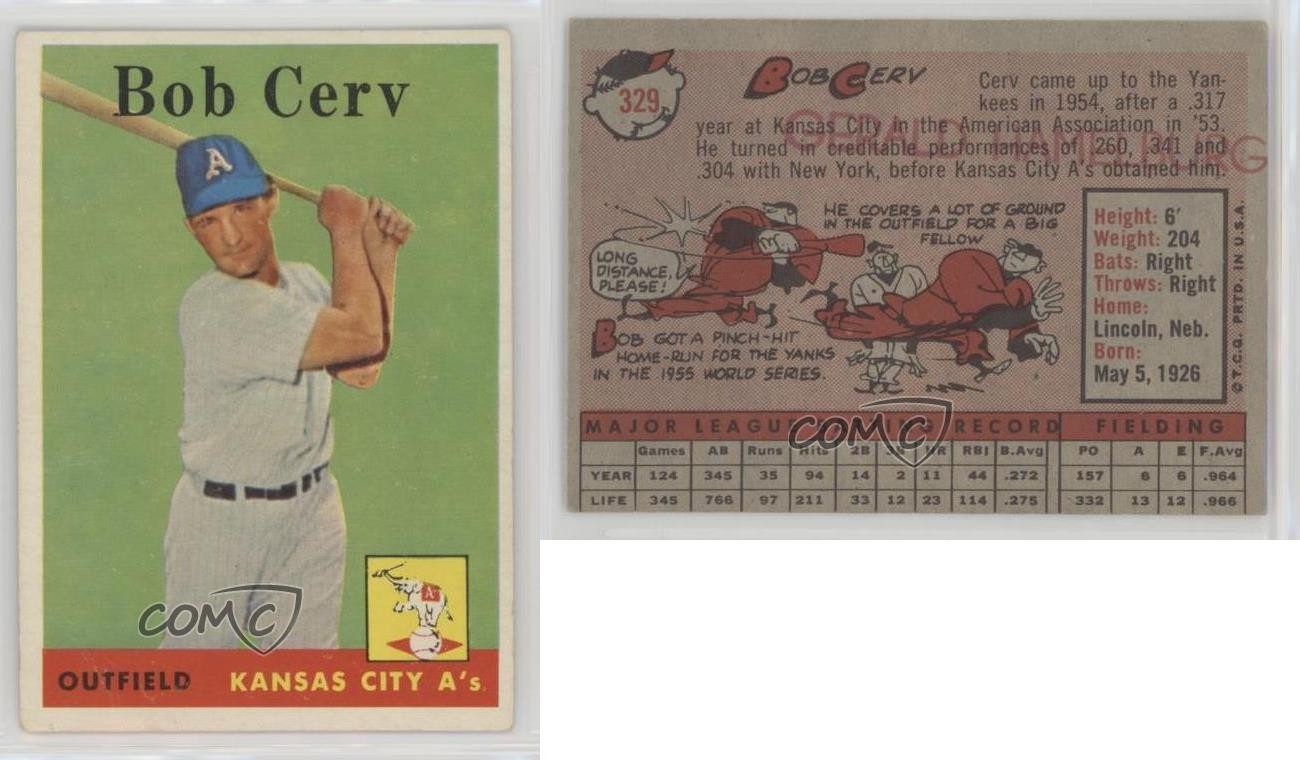 1958 Topps Bob Cerv #329 1s7