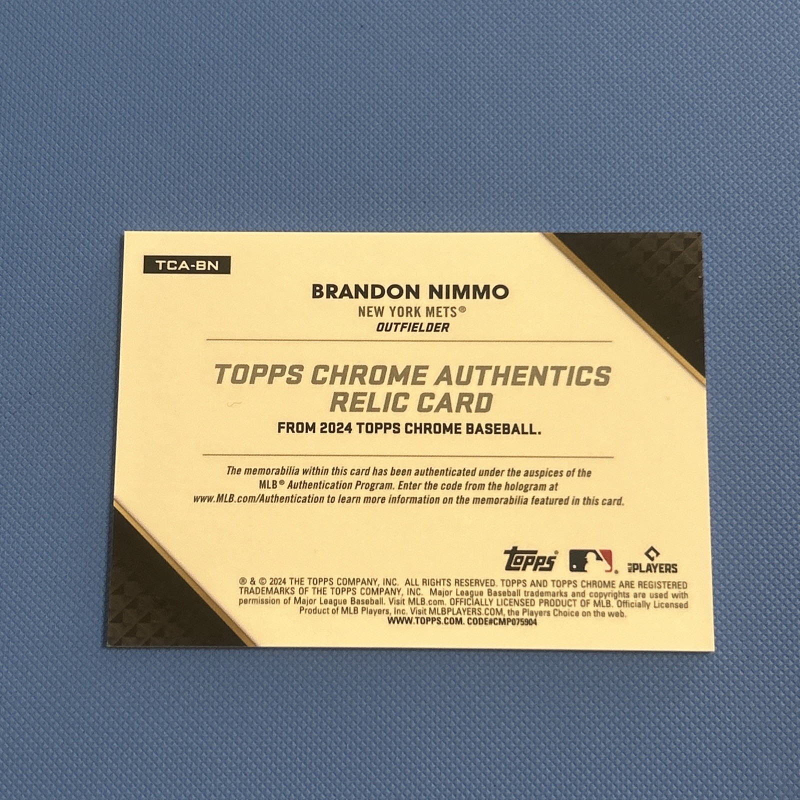 2024 Topps Chrome – Topps Chrome Authentics Brandon Nimmo Green Refractor /99