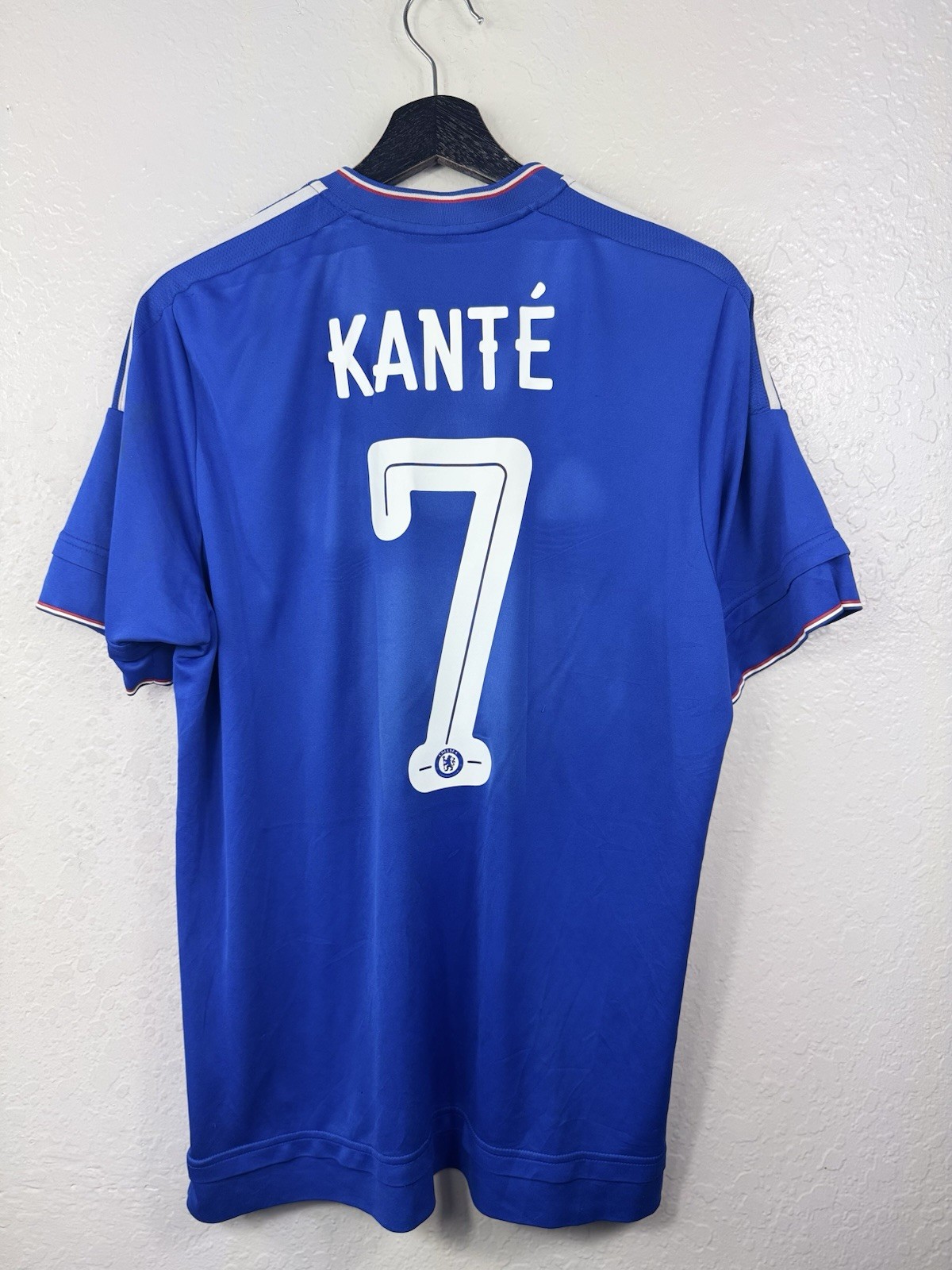 Kante #7 Chelsea FC 2015 2016 Football Club adidas Blue Soccer Jersey L