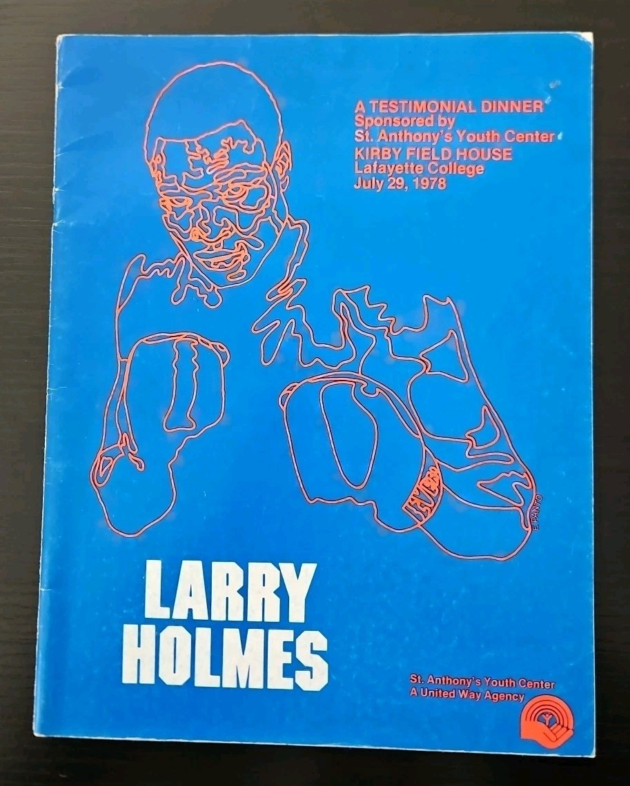 1978 Vintage LARRY HOLMES Auto Program Promo Brochure With Auto Of MUHAMMAD ALI