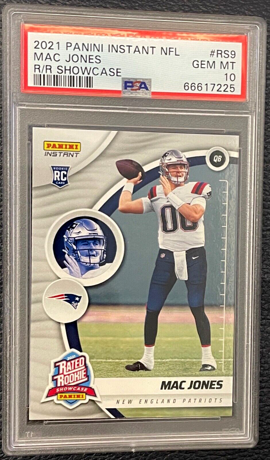 MAC JONES 2021 Panini Instant Rated Rookie Showcase RC #RS9 PSA 10 GEM #’d /1732