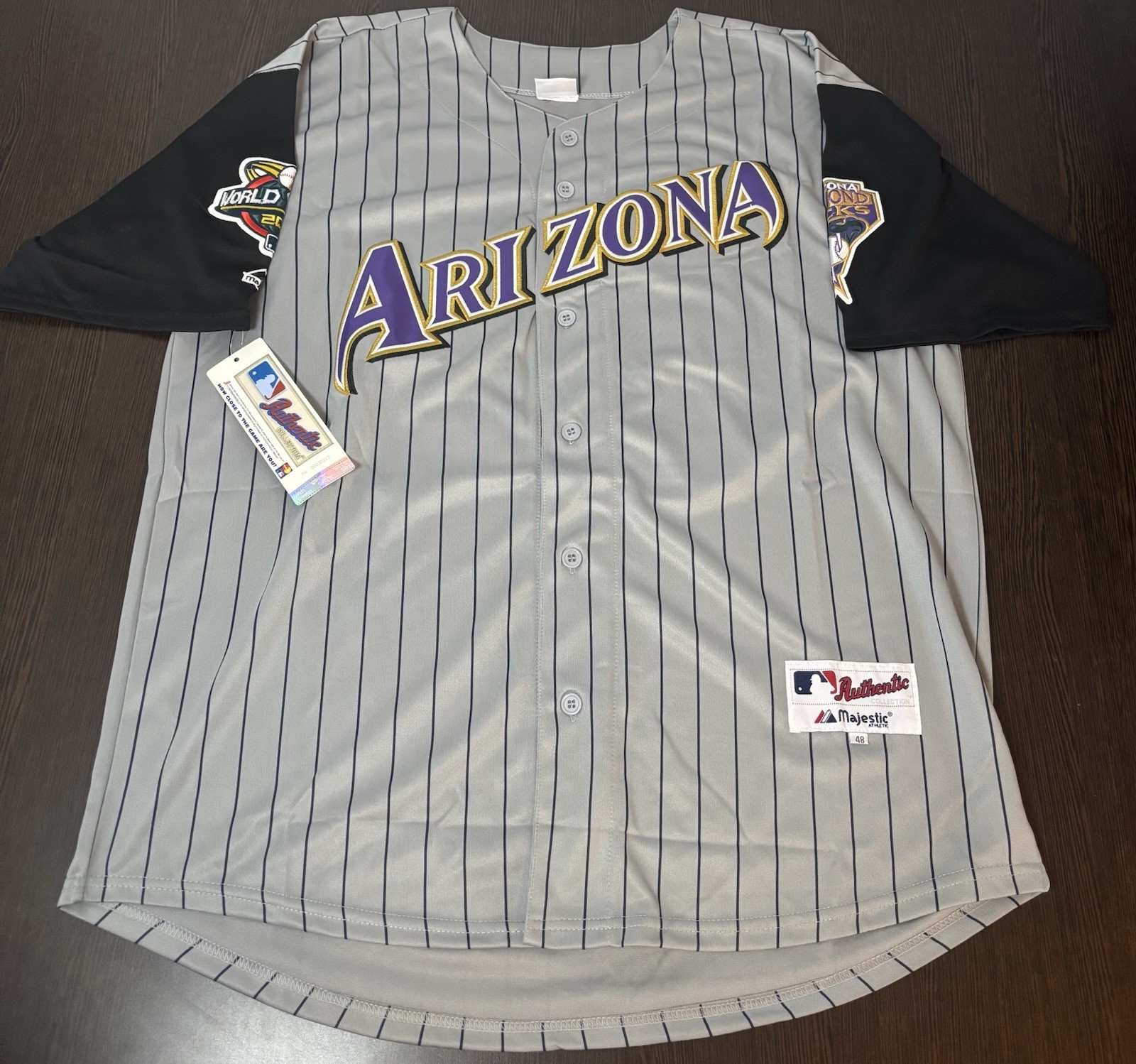 SALE Retro Randy Johnson 2001 Arizona Diamondbacks Men’s World Series Jersey