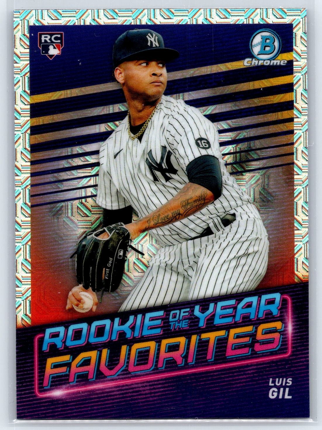 2022 Bowman Mega Box Luis Gil ROYF-15 Mojo Refractor New York Yankees