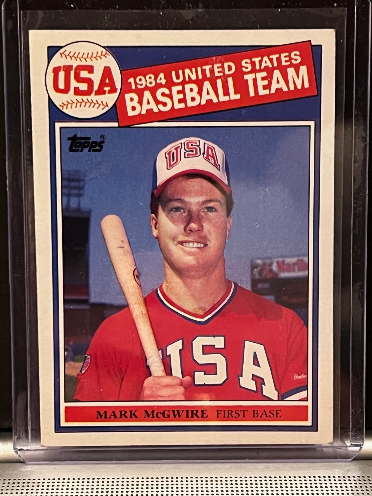 1985 Topps Mark McGwire RC TEAM USA OLYMPIC BASEBALL #401 CENTERED NRMT/MT